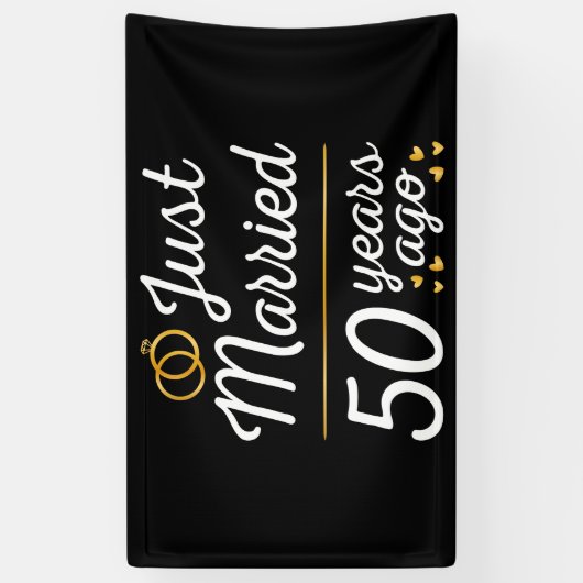 Net getrouwd 50 jaar geleden II Spandoek (Verticaal)