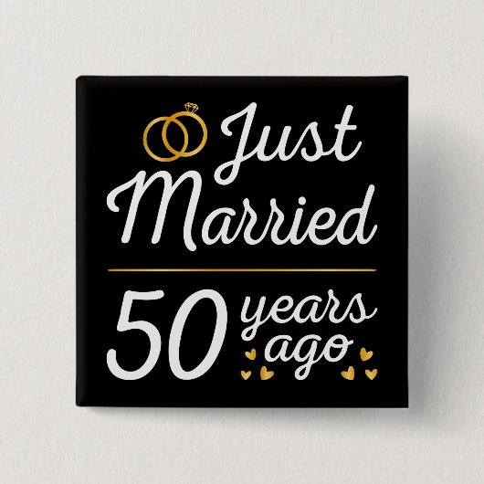 Net Getrouwd 50 Jaar Geleden II Vierkante Button 5,1 Cm (Voorkant)