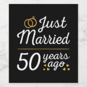 Net getrouwd 50 jaar geleden II Wijn Etiket (Enkel label)