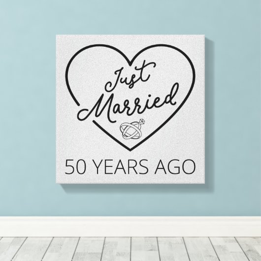 Net Getrouwd 50 Jaar Geleden III Canvas Afdruk (Insitu (Houten vloer))