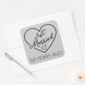 Net getrouwd 50 jaar geleden III Vierkante Sticker (Envelop)