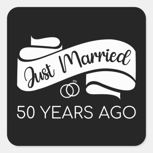Net Getrouwd 50 Jaar Geleden V Vierkante Sticker (Voorkant)