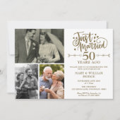 Net getrouwd 50e bruiloft Jubileum 3 Foto Kaart (Voorkant)