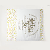 Net getrouwd 50e bruiloft Jubileum achtergrond Wandkleed (Voorkant (horizontaal))