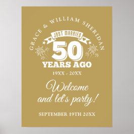 Net getrouwd 50e bruiloft Jubileum welkomstbord Poster