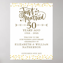 Net getrouwd 50e bruiloft Jubileum welkomstbord Poster