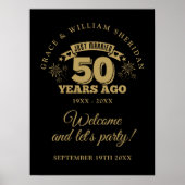 Net getrouwd 50e bruiloft Jubileum welkomstbord Poster (Voorkant)