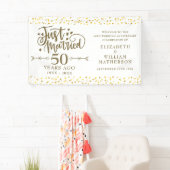 Net getrouwd 50e bruiloft Jubileum welkomstbord Spandoek (Insitu)