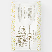 Net getrouwd 50e bruiloft Jubileum welkomstbord Spandoek (Verticaal)