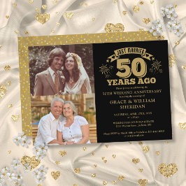 Net getrouwd 50e Jubileum 2 Foto Gold Black Kaart