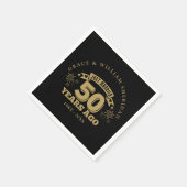 Net getrouwd 50e Jubileum zwart en goud Servet (Hoek)