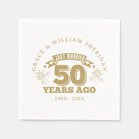 Net getrouwd 50ste bruiloft Jubileum Servet (Voorkant)
