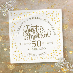 Net getrouwd 50ste bruiloft Jubileum Servet