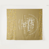 Net getrouwd 50ste huwelijksverjaardag Goud Wandkleed (Voorkant (horizontaal))