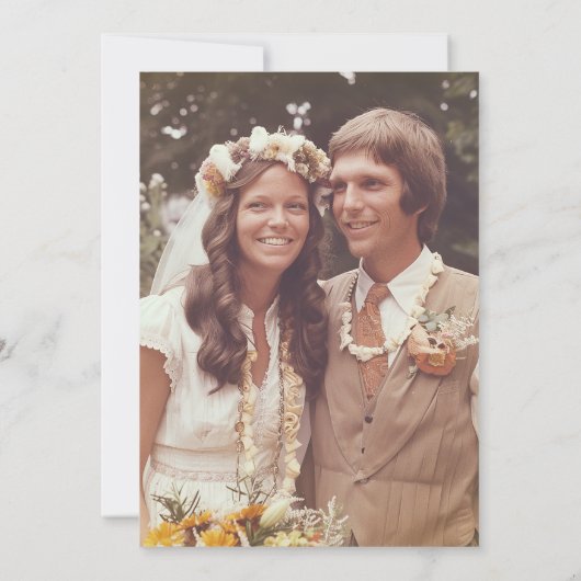 Net getrouwd 50ste Jubileum foto zwart en goud Kaart (Achterkant)