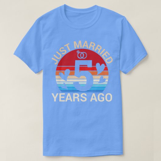Net getrouwd 5 jaar geleden zijn vrouw getrouwd An T-shirt (Design voorkant)