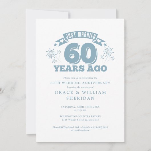 Net getrouwd 60e bruiloft Jubileum Kaart (Voorkant)