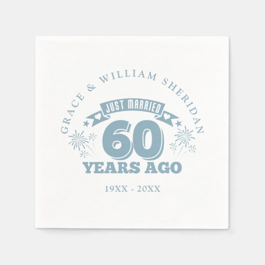 Net getrouwd 60e bruiloft Jubileum Servet (Voorkant)