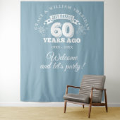 Net getrouwd 60e Jubileum foto achtergrond Wandkleed (In situ)