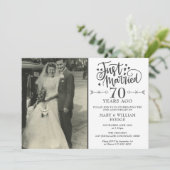 Net getrouwd 70e Jubileum trouwfoto Kaart (Staand voorkant)