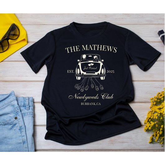 Net Getrouwd Aangepast Bruidspaar Naam Datum Tri-Blend Shirt