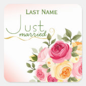 Net getrouwd aangepaste envelop Stickers (Voorkant)