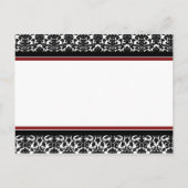 Net getrouwd aankondiging Briefkaarten Red Damask (Achterkant)