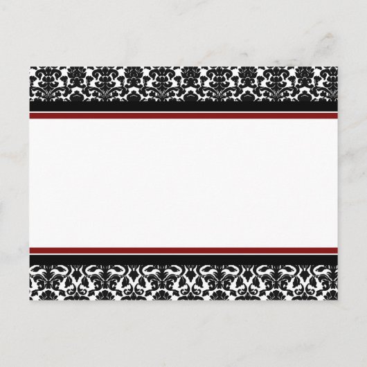 Net getrouwd aankondiging Briefkaarten Red Damask (Achterkant)