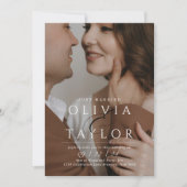 Net getrouwd Ampersand verweven 2 foto bruiloft Kaart (Voorkant)