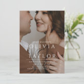 Net getrouwd Ampersand verweven 2 foto bruiloft Kaart (Staand voorkant)