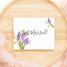 Net Getrouwd Aquarel Lavendel en Groene Bloemen