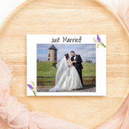 Net Getrouwd Aquarel Lavendel en Groene Bloemen