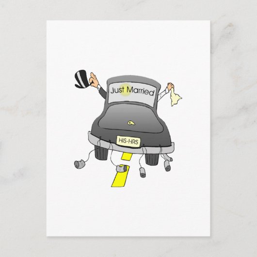 Net getrouwd (auto) aankondigingskaart (Voorkant)