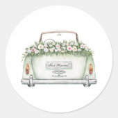 Net Getrouwd Auto Aquarel Sticker (Voorkant)