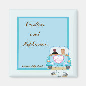 Net getrouwd auto bruiloft magneet gunst (Voorkant)