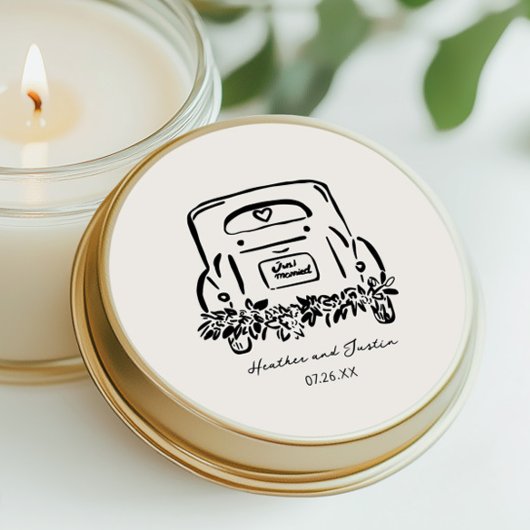 Net Getrouwd Auto Hulpstukken Trouwfeest Ronde Sticker