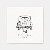 Net Getrouwd Auto Hulpstukken Trouwfeest Servet (Voorkant)