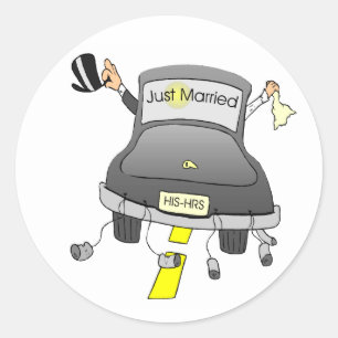Net getrouwd (auto) ronde sticker