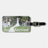 Net getrouwd Bagagelabel met lederen band (Voorkant horizontaal)