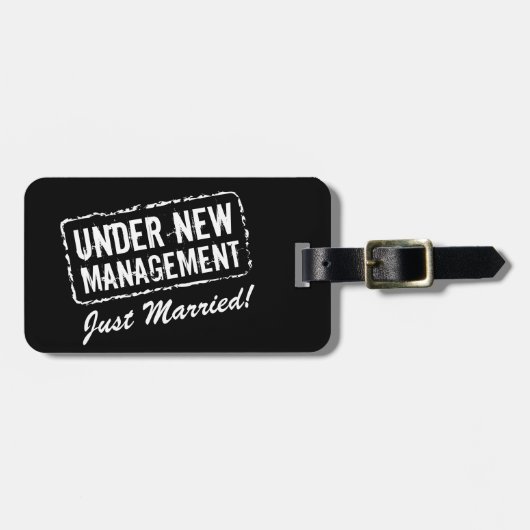 Net getrouwd bagagelabel | Onder nieuw management (Voorkant horizontaal)