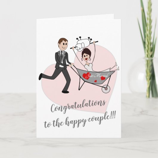 Net getrouwd - Balkan bruiloft wenskaart Kaart (Voorkant)