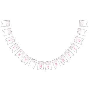 Net getrouwd Banner Pink Silver Confetti