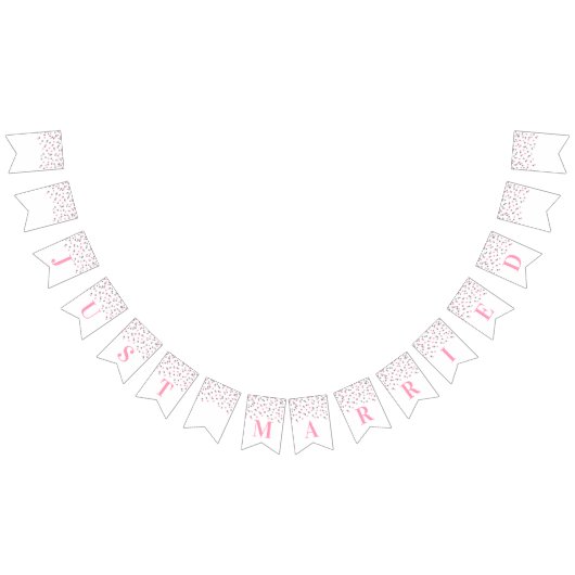 Net getrouwd Banner Pink Silver Confetti (Alle)