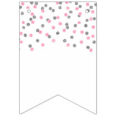 Net getrouwd Banner Pink Silver Confetti (Tweede vlag)