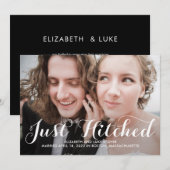 Net Getrouwd Bewerkbare Kleur Huwelijksaankondigin Bedankkaart (Voorkant / Achterkant)