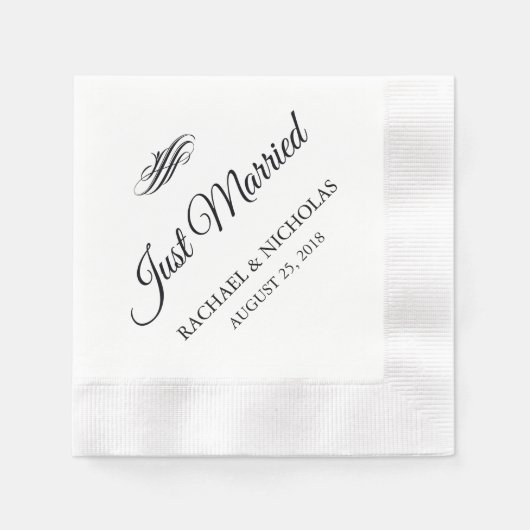 Net Getrouwd Bloeien | Trouwreceptie Servetten (Voorkant)