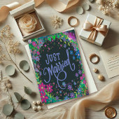 Net getrouwd  bloemenbruiloft Modern Boho Kaart