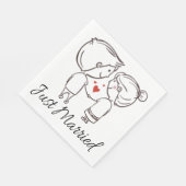 Net getrouwd bruid bruidegom Cartoon zwarte bruilo Servetten (Hoek)