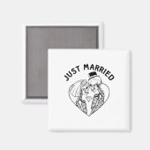 Net getrouwd bruid bruidegom skelet paar Halloween Magneet (Voorkant / Achterkant)