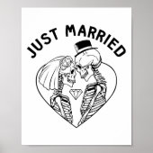 Net getrouwd bruid bruidegom skelet paar Halloween Poster (Voorkant)